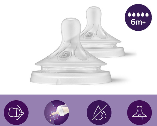 سرشیشه نچرال جریان 5 فیلیپس اونت PHILIPS AVENT سری Response – بسته ۲ عددی