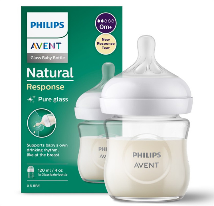 شیشه شیر پیرکس نچرال شیشه ای 120ml philips avent