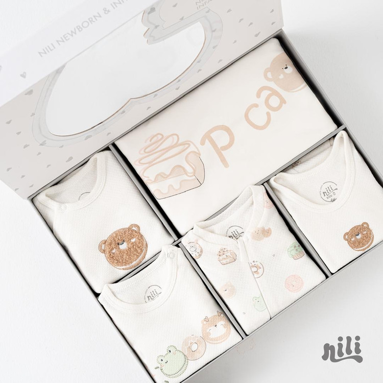 ست جعبه ای 13 تیکه نیلی Nili دخترانه طرح کاپ کیک